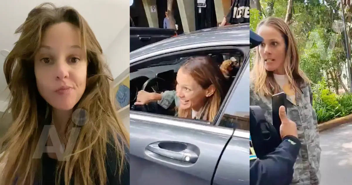 Supuesta modelo argentina lanza insultos racistas a policía por inmovilización de su auto