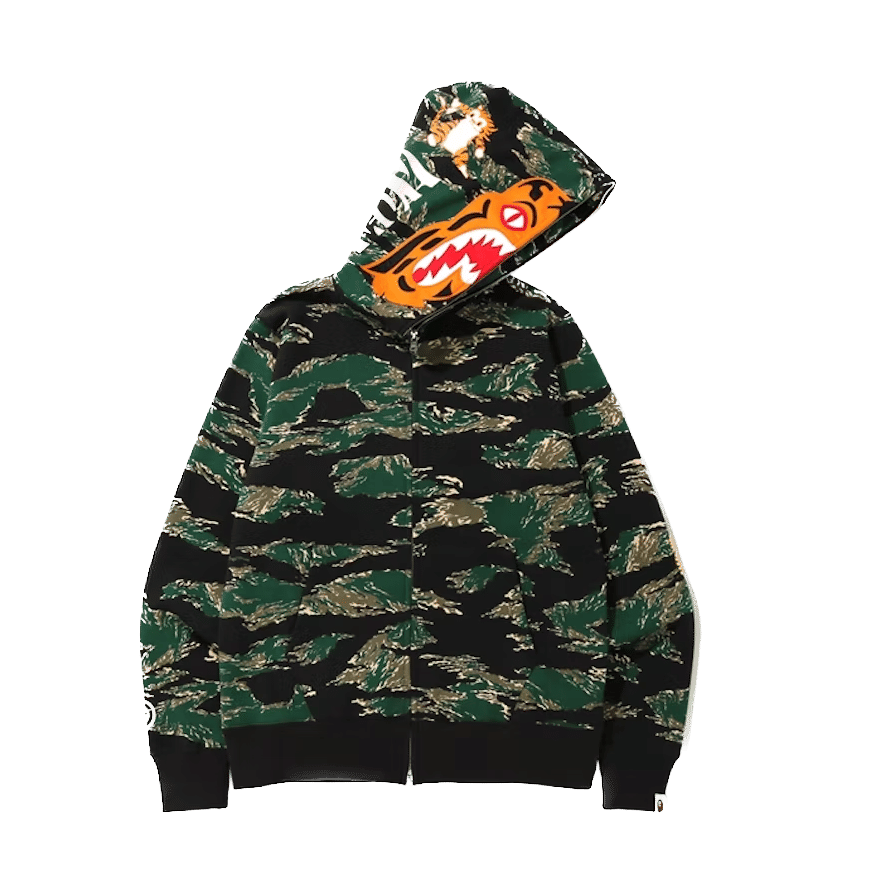 BAPE Tiger Camo Tiger Full Zip Hoodie Green