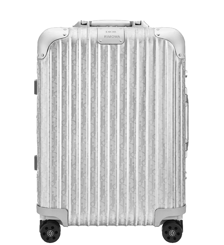 Dior x RIMOWA 4-Wheel Cabin Suitcase Aluminium Dior Oblique Silver