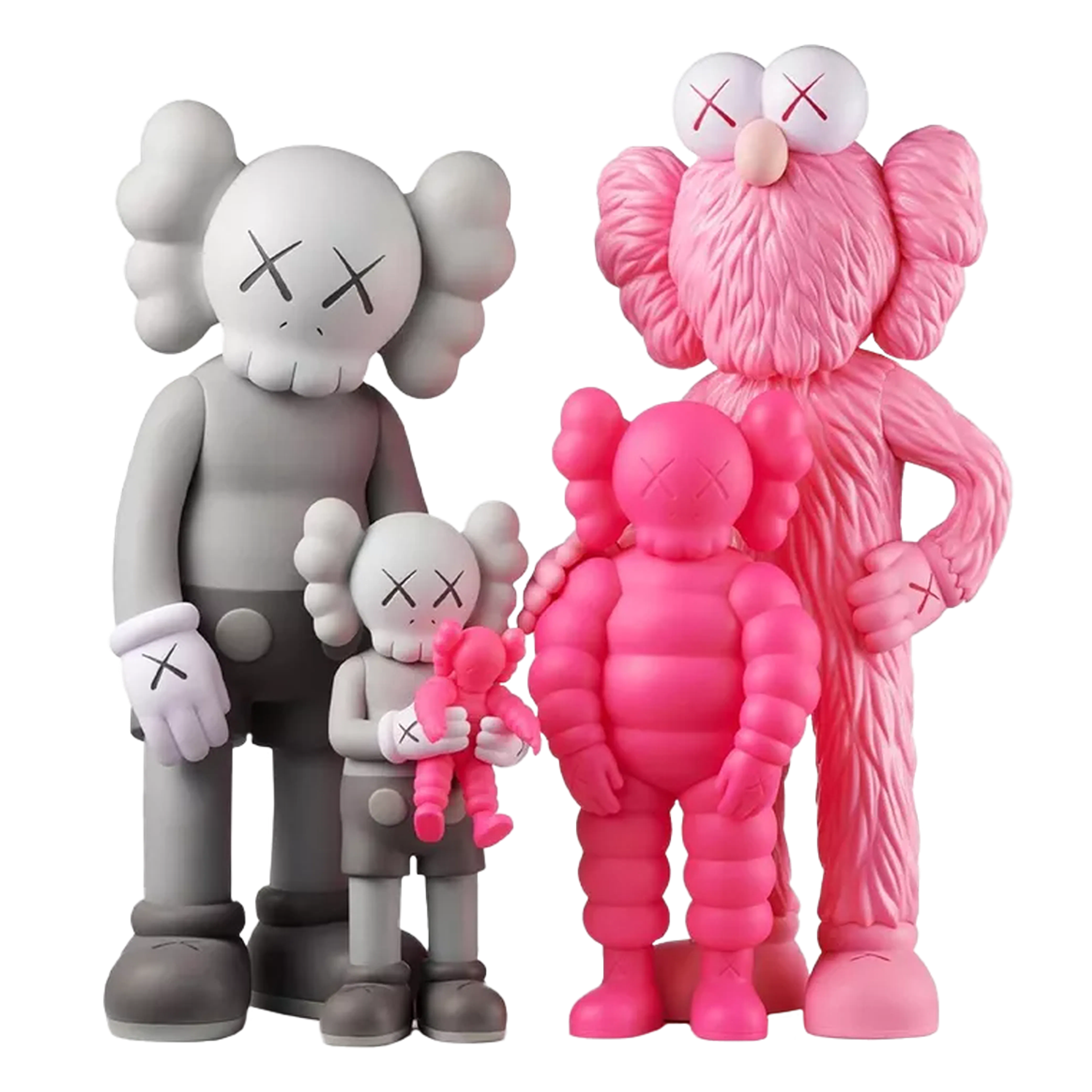KAWS Family Vinyl Figures Grey/Pink