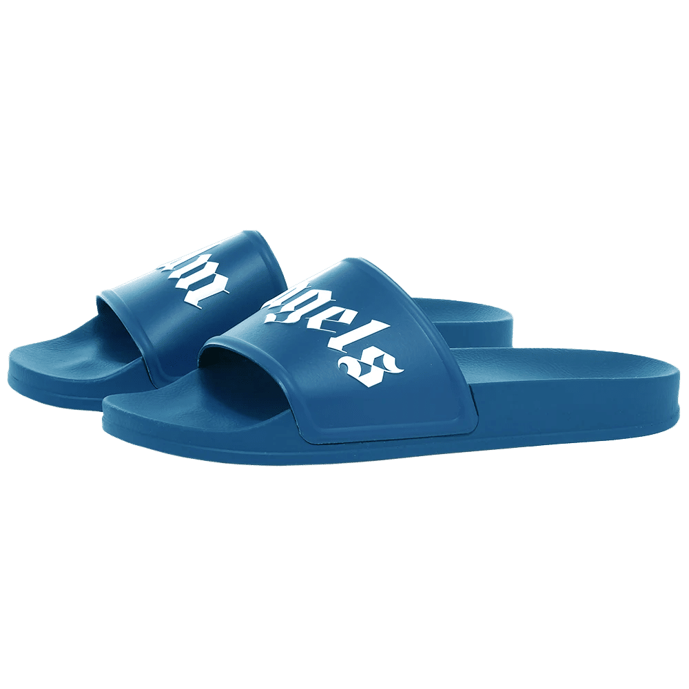 Palm Angels Pool Slides Sky Blue White