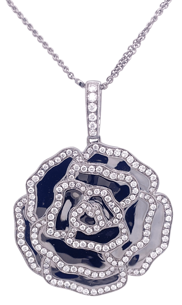 Black Diamond Pendant 18 Karat Black Gold 0.16 Carats