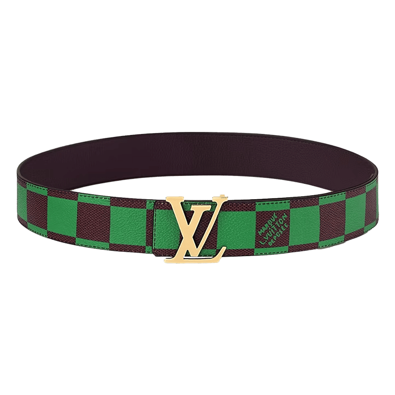Louis Vuitton LV Initiales 40mm Reversible Belt Damier Pop Green