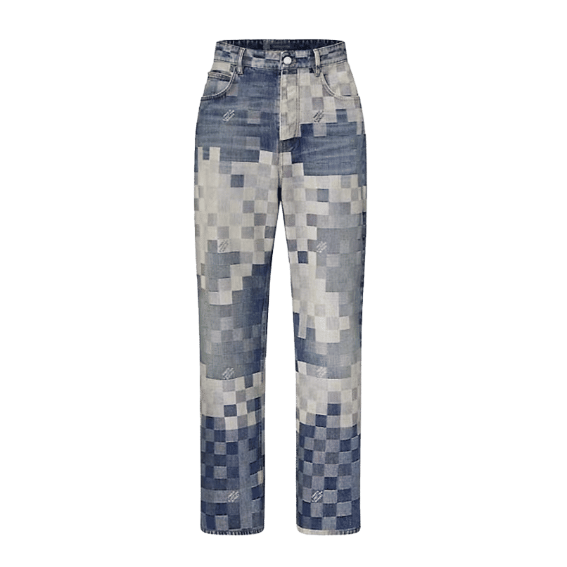 Louis Vuitton Damier Damoflage Denim Skate Pants Indigo