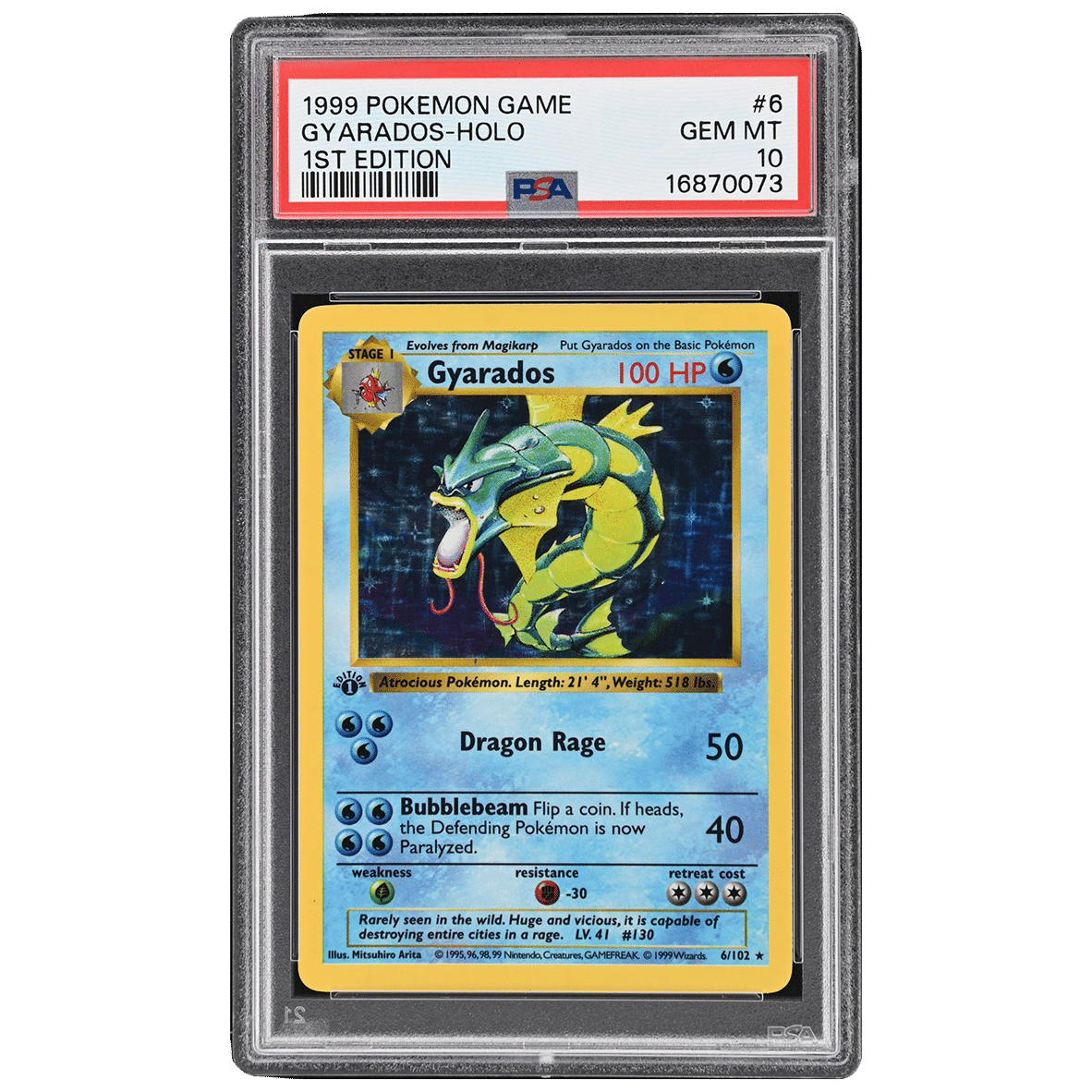 Gyarados-Holo #6 PSA 10 - 1999 Pokemon Game 1st Edition