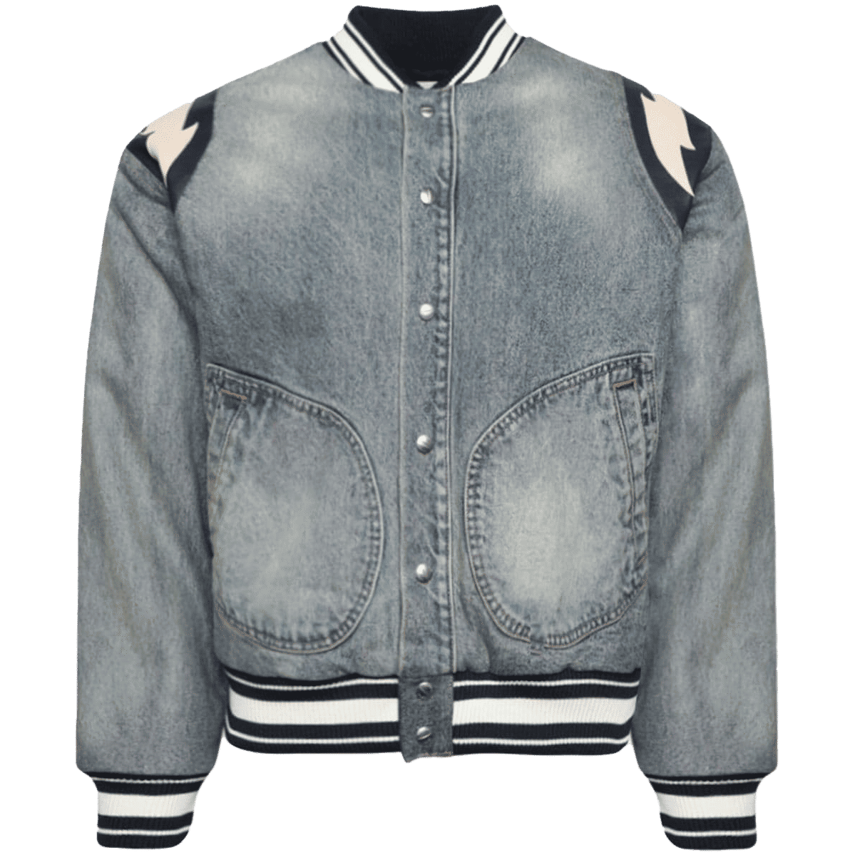 RHUDE Lightening denim bomber jacket