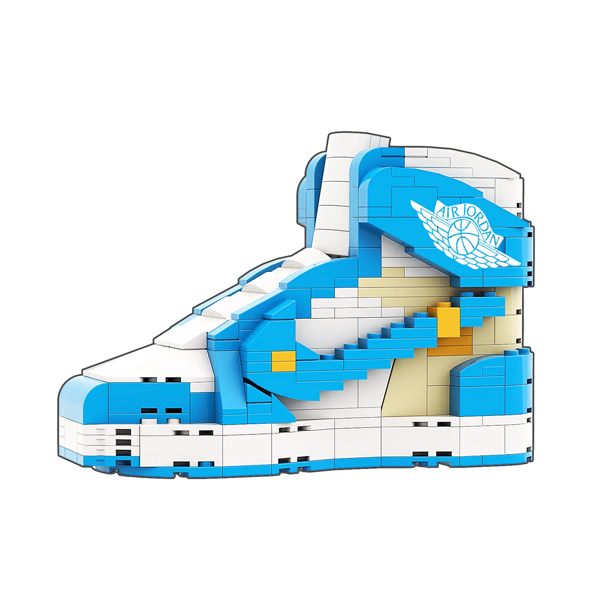 "AJ1 Off-White UNC" Sneaker Bricks with Mini Figure