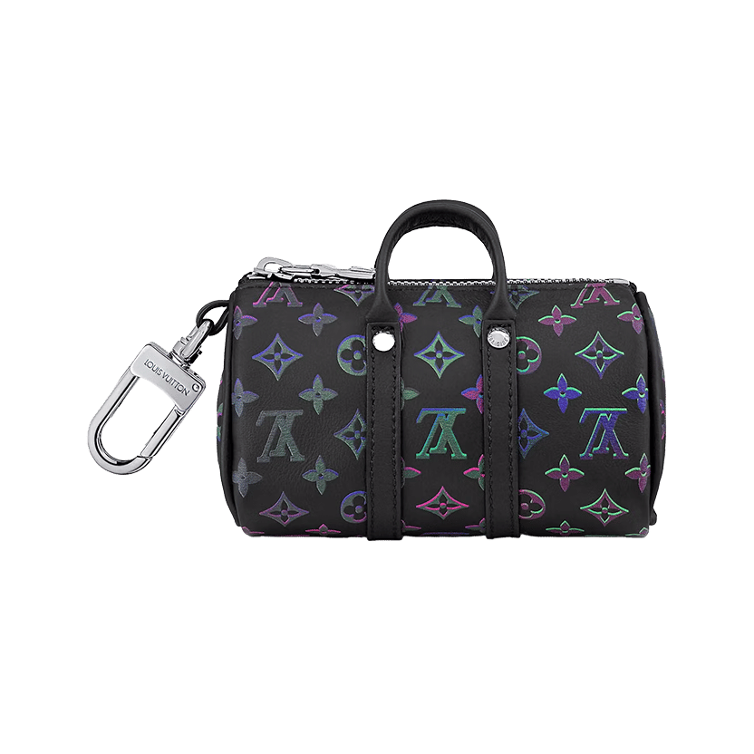 Louis Vuitton Key Holder and Bag Charm Spotlight Mini Keepall Black Borealis