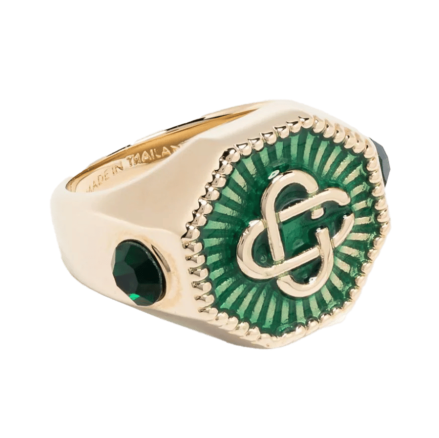Casablanca embossed-monogram signet ring