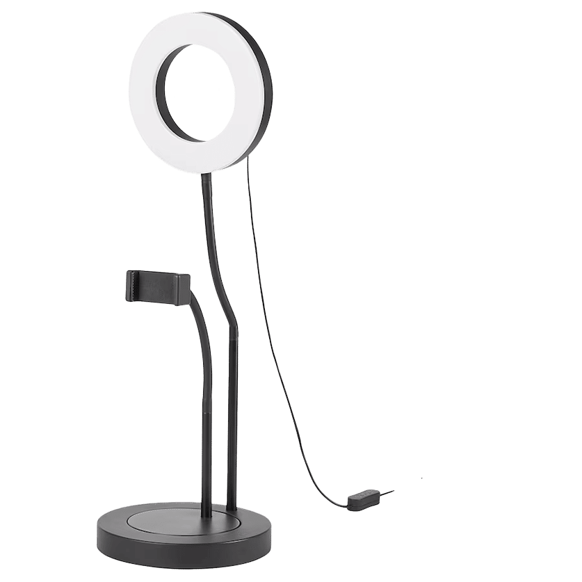 IKEA LÅNESPELARE Ring lamp with phone holder