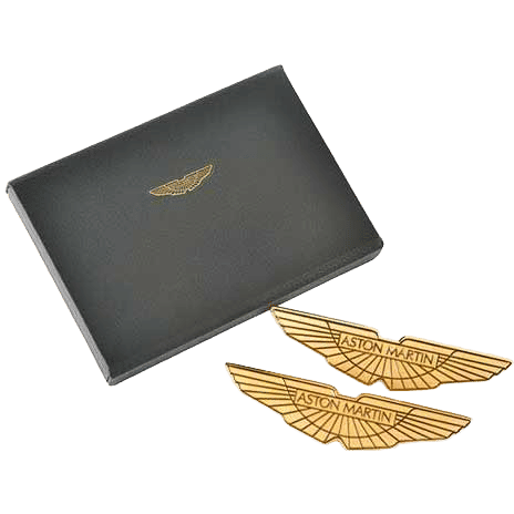 24-Carat Gold Plated Aston Martin Wings Badges 