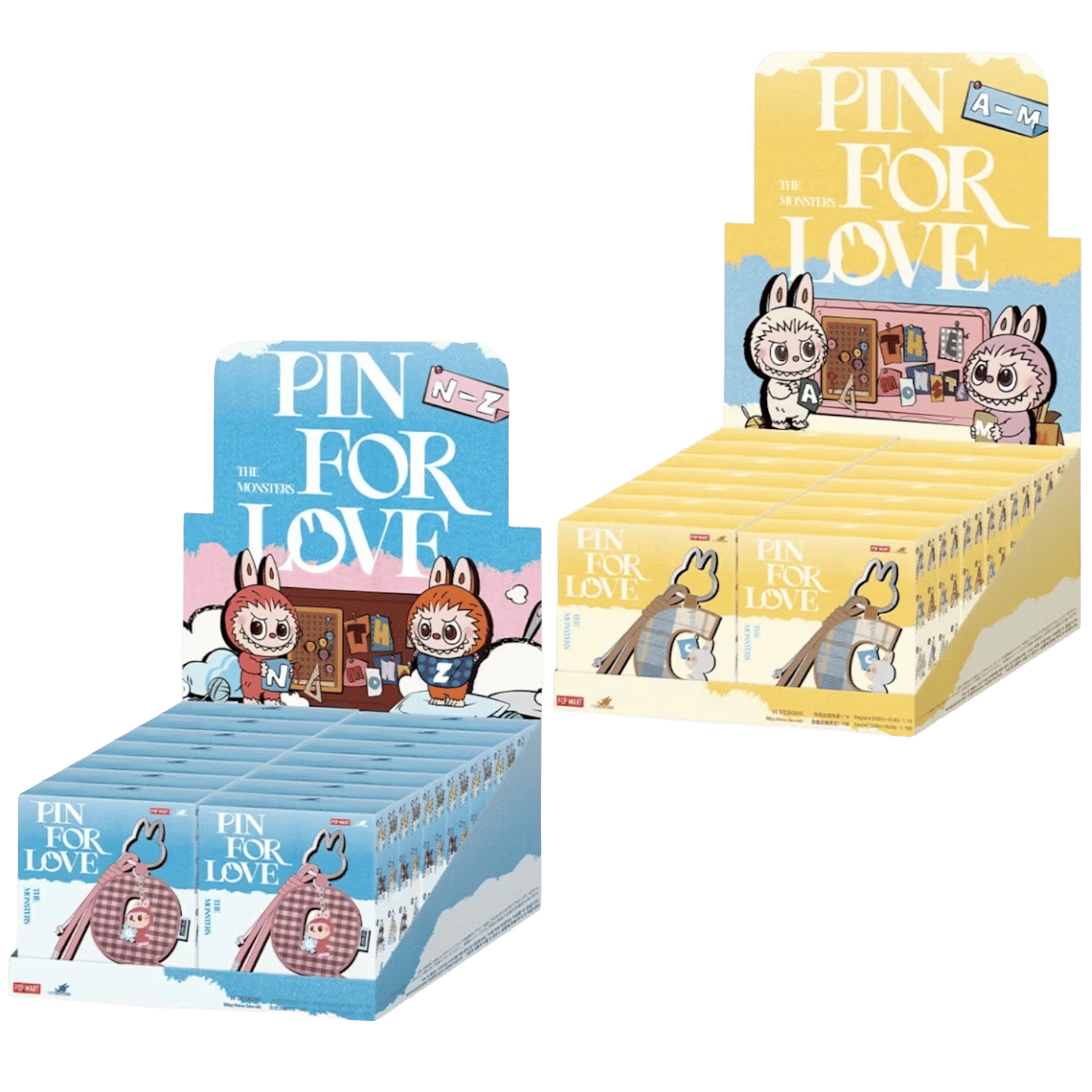 Pop Mart Labubu The Monsters Pin for Love Series Letter Pendant (A-M) & (N-Z) Sealed Cases Set (28 Blind Box)