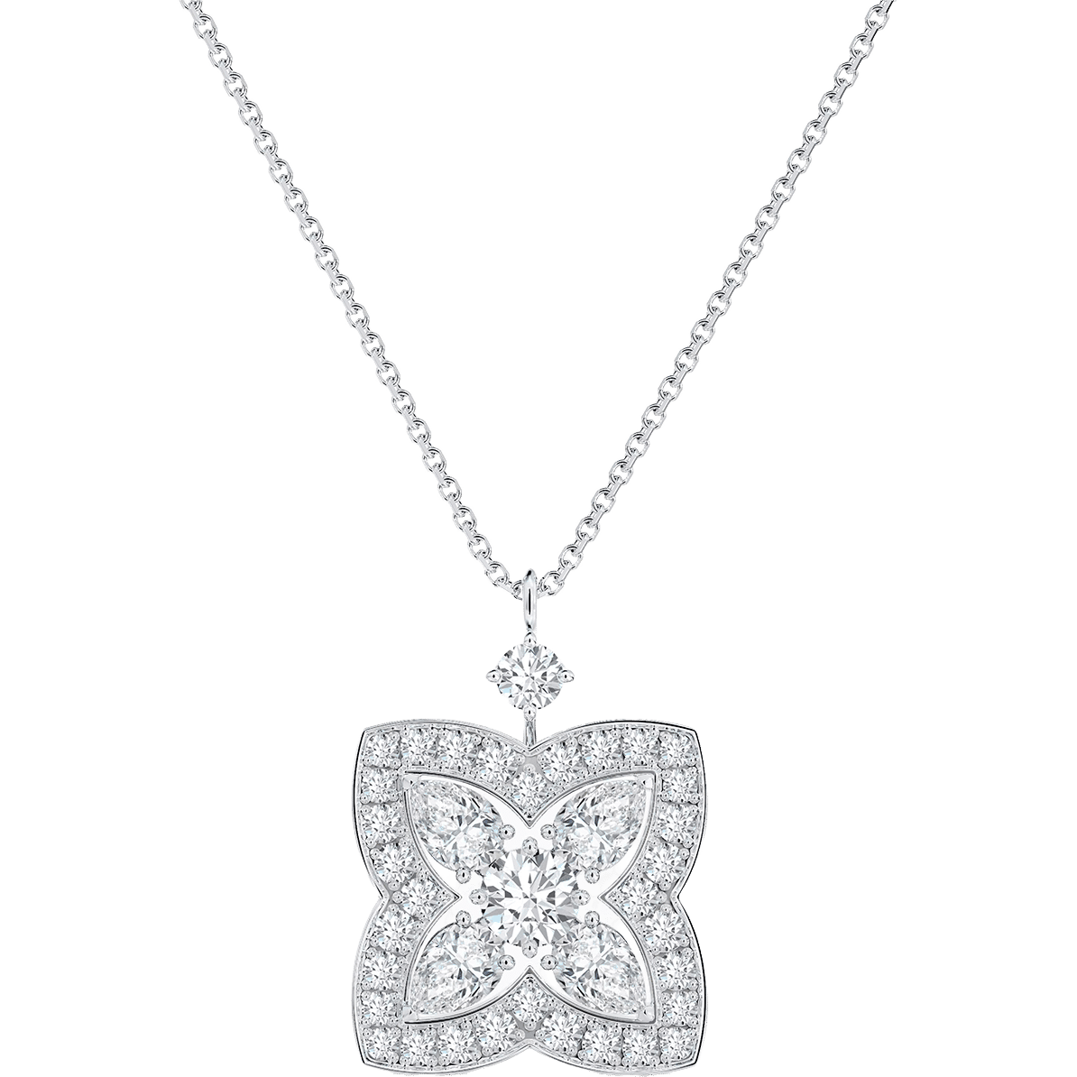 De Beers Enchanted Lotus Pendant in White Gold