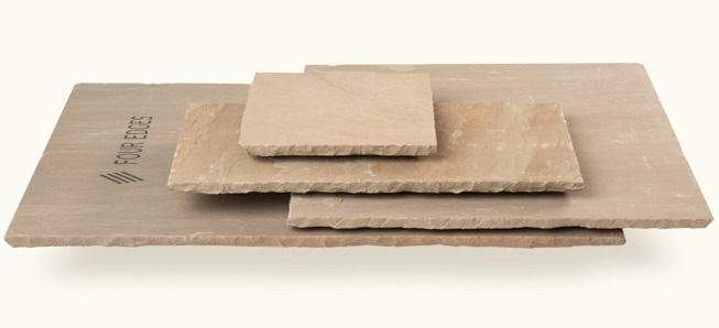 Raj Green Calibrated Indian Sandstone Paving Mixed Sizes by Four
