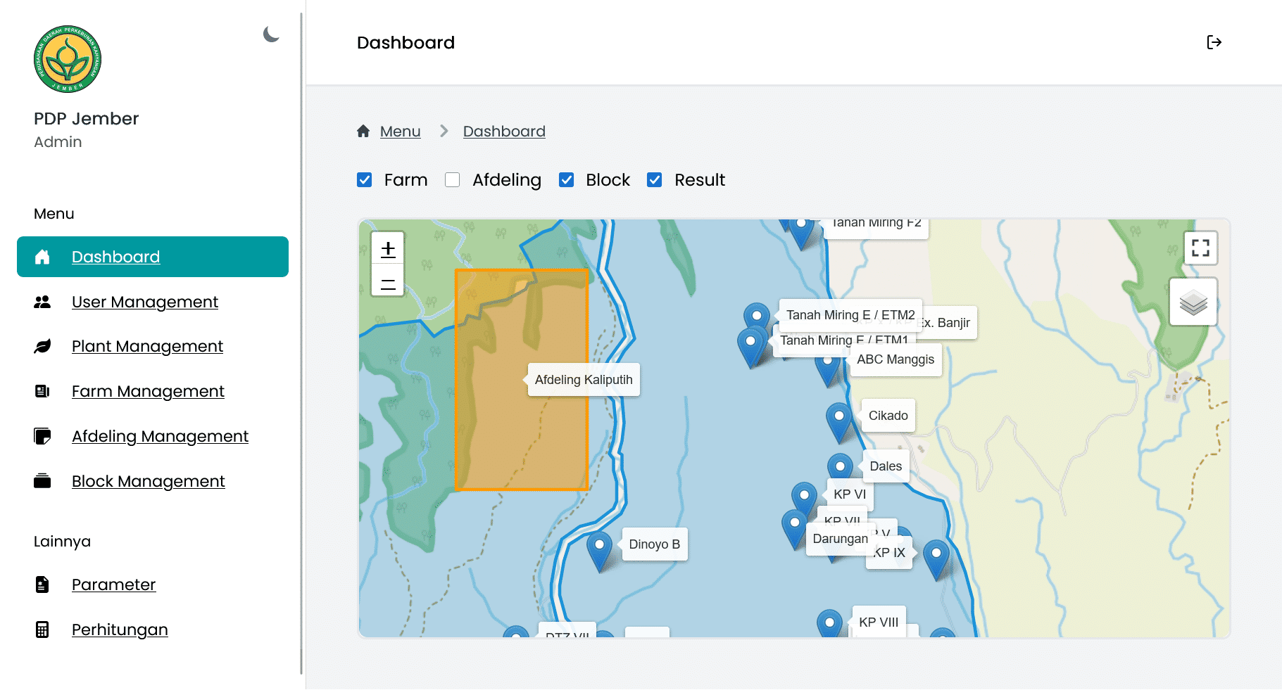 PDP GIS - Dashboard