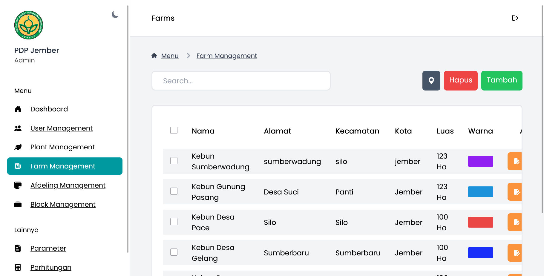 PDP GIS - Farm Management