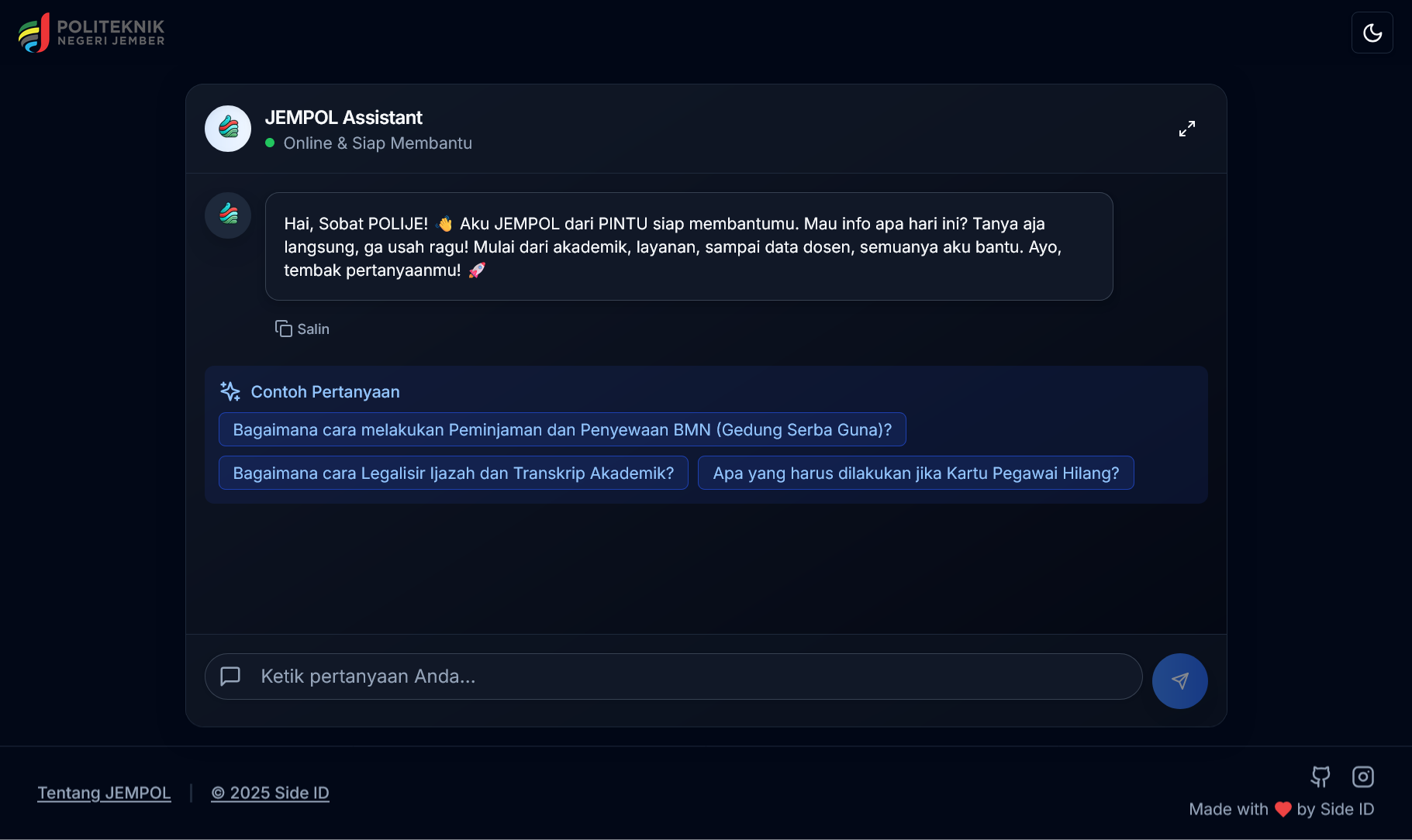 JEMPOL - Polije Integrated Information Chatbot