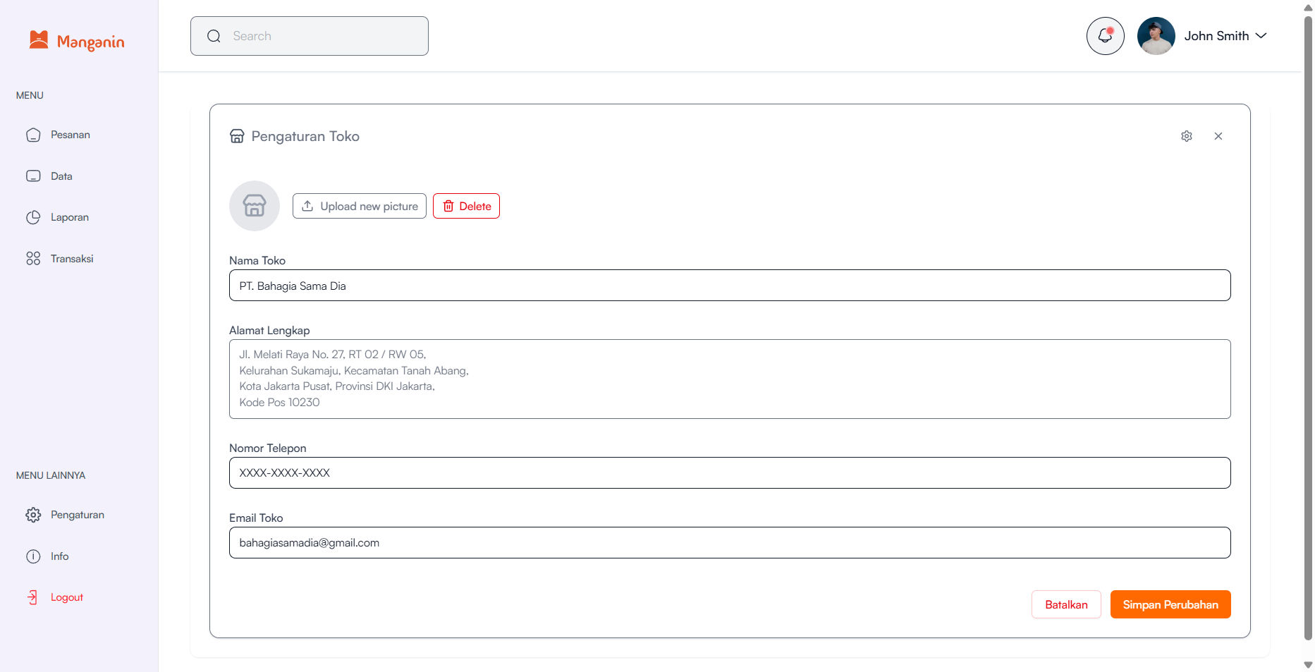 Manganin - Settings