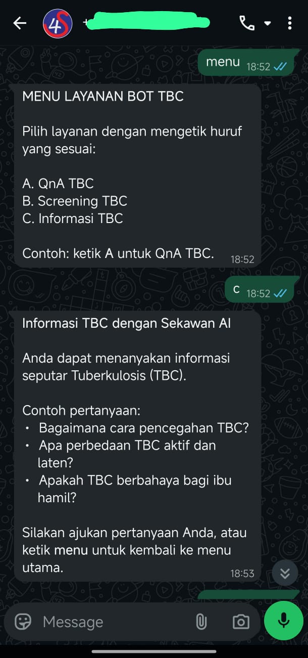 TBC WhatsApp Bot - Interface