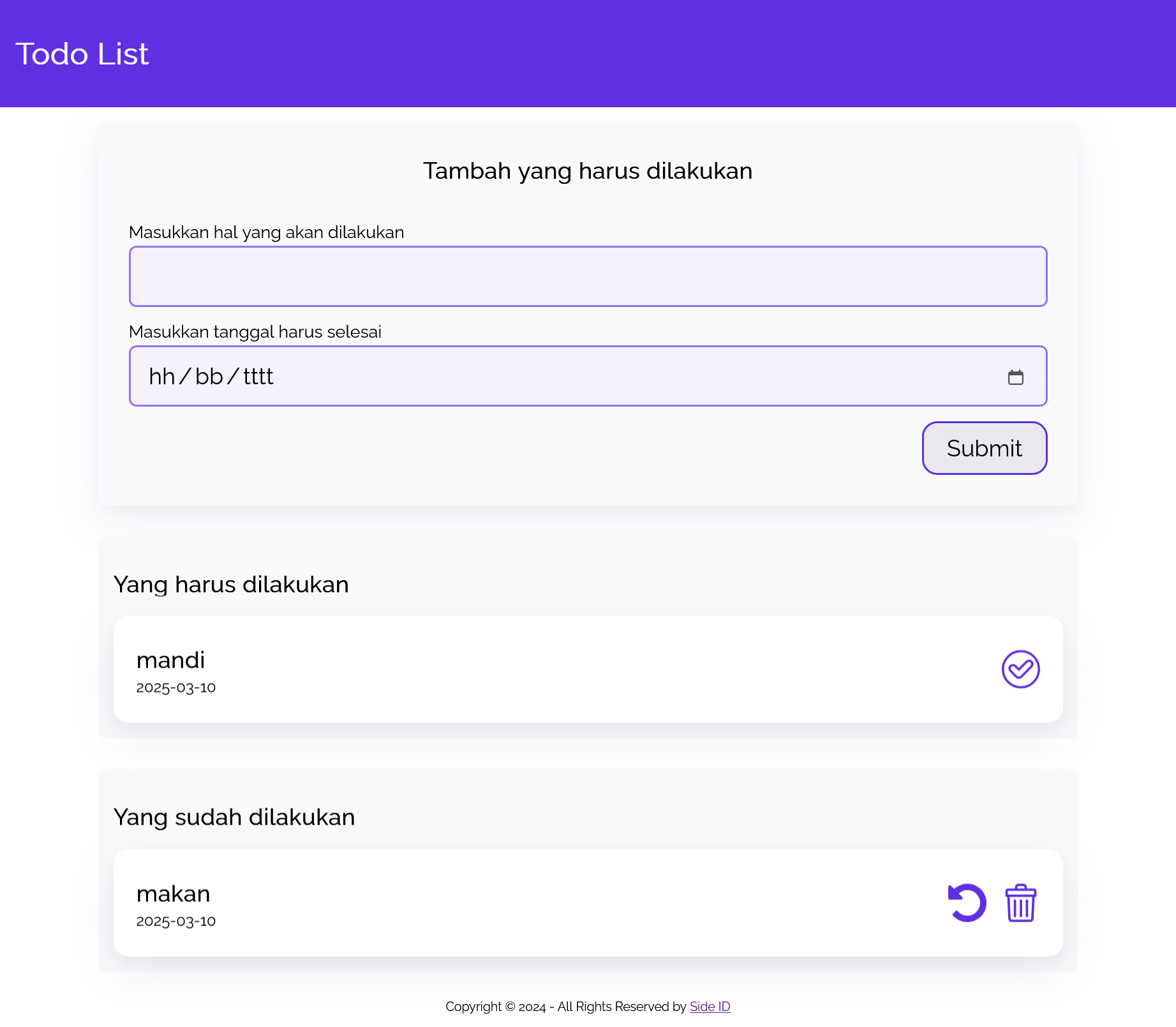 To Do Apps - Main View