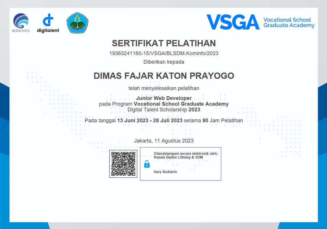 Web Development JBR Certificate