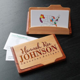 Personalized Wooden Business Card Holder