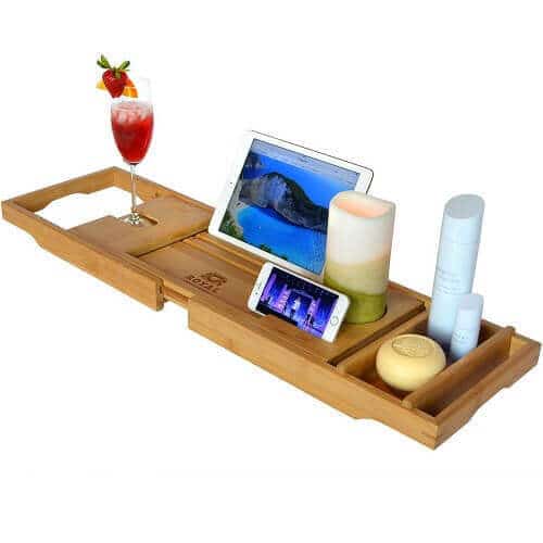 ROYAL CRAFT WOOD Luxury Bathtub Tray Caddy - Bamboo Adjustable