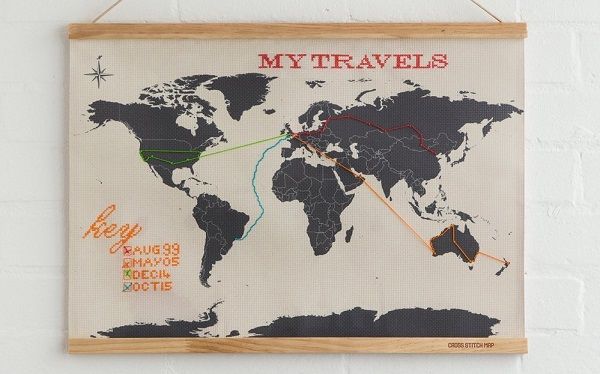 SUCK UK Cross Stitch Map