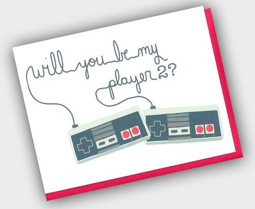 Will You Be My Player Two Card