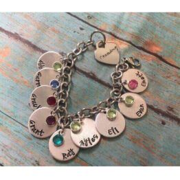 Personalized Stamped Charm Bracelet