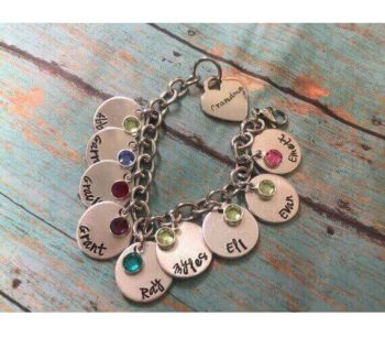 Personalized Stamped Charm Bracelet