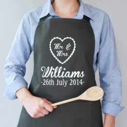 Personalised Mr and Mrs Wedding Apron