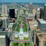 St. Louis city skyline from above