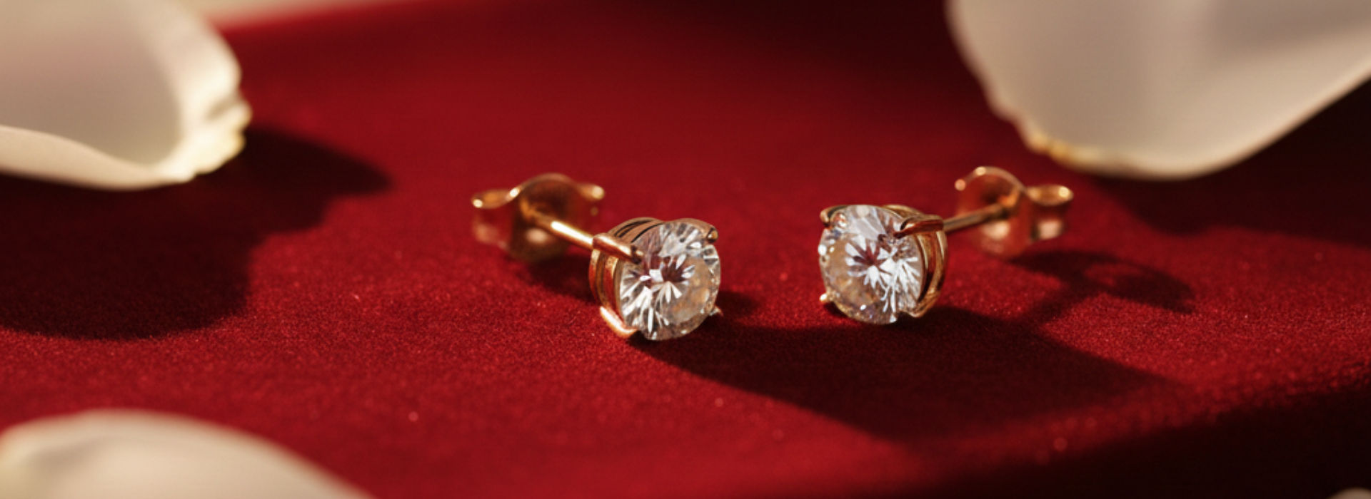 Limited edition solid gold earrings with moissanite gemstones