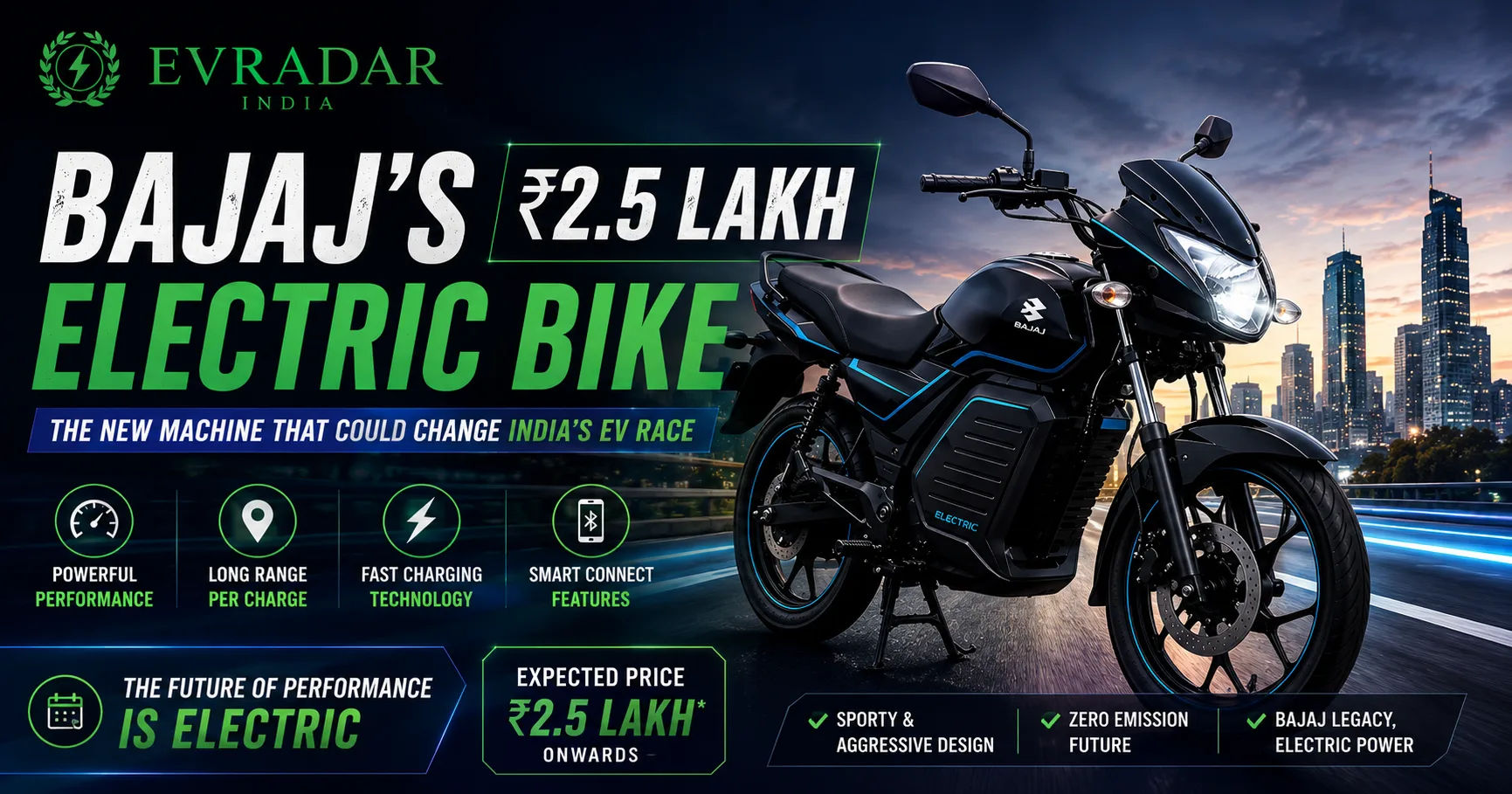Bajaj Set to Enter Premium Electric Motorcycle Segment with New Performance-Focused EV