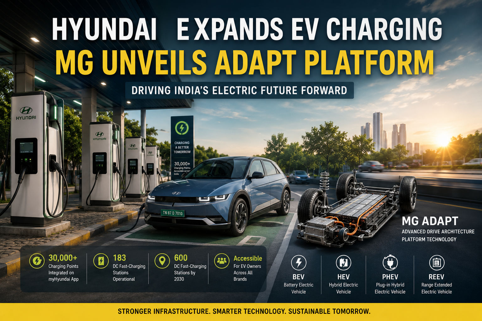 Hyundai Expands EV Charging Network as MG Unveils ADAPT Multi-Energy Platform for India