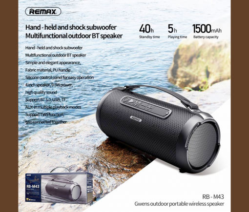 Gadget Home Audio Remax Speaker RB-M43 Portable Bluetooth Speaker Subwoofer TF Card/U Disk/Aux-in Enfield-bd.com