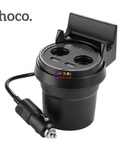 Charger & Adapter Hoco Multifunctional Cup Shape Car Charger with 2 USB Port – Black Enfield-bd.com