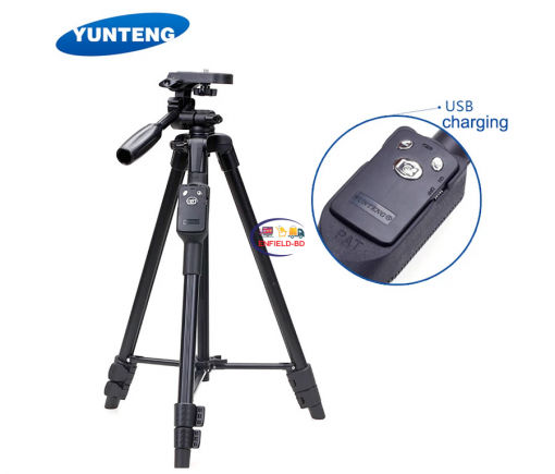 Gadget YUNTENG VCT-5208 Lightweight Aluminum Tripod with Bluetooth Shutter + Carry Case for Mobile Phones and Cameras Enfield-bd.com