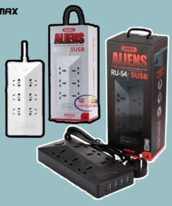 Charger & Adapter Remax RU-S4 Aliens Series USB Charger Socket Plug 5 USB Ports 6 Sockets 21W – Black Enfield-bd.com