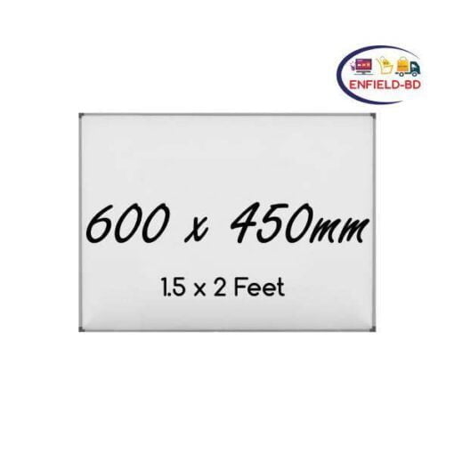 1.5×2 Feet Normal Whiteboard | Milk White Formica | Anodized Aluminum Frame | 3/4″