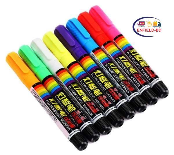 Neon Markers Glass Board, Fluorescent Graffiti Board