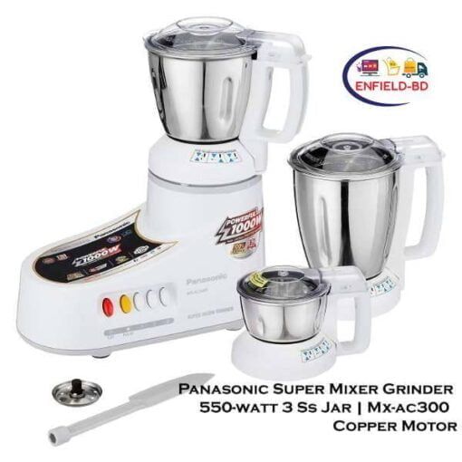 Panasonic Super Mixer Grinder 550-watt 3 SS Jar | Mx-ac300