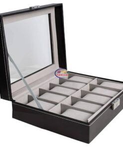 10-Slot Watch Organizer Holder Box with Glass Lid Enfield-bd.com