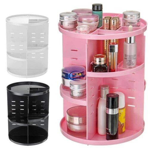 Enfield-bd.com Personal Care Storage & Home Organization Home & Living 360° Rotating Makeup Organizer I White I Black I Pink