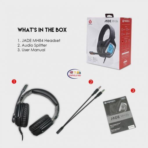 Fantech MH84 Jade RGB Gaming Headphone In-line remote Enfield-bd.com