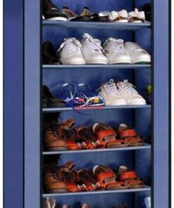 Shoe Rack Organiser Navy_Blue 7 Tier with Dust Cover Enfield-bd.com