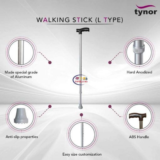 Tynor Walking Stick (L-type) L 08 I Universal Enfield-bd.com