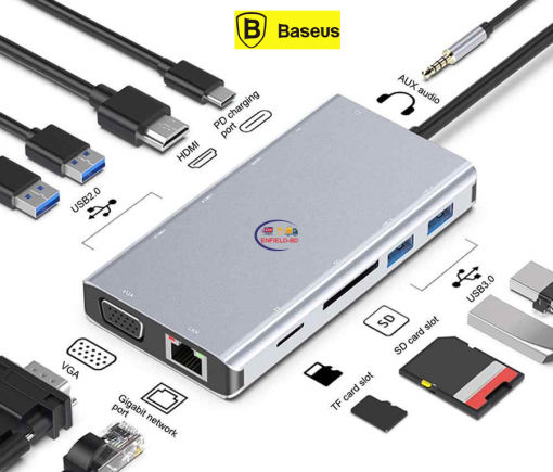 Gadget BASEUS 11 IN 1 TYPE-C USB-C HUB ADAPTER WITH USB 3.0 Enfield-bd.com