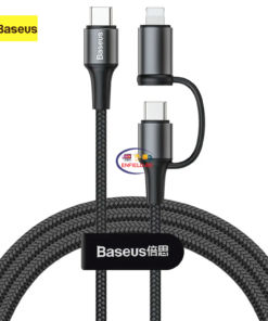 Gadget Baseus 2in1 Twins Cable Type-C To Type-C 60w With Lightning Enfield-bd.com